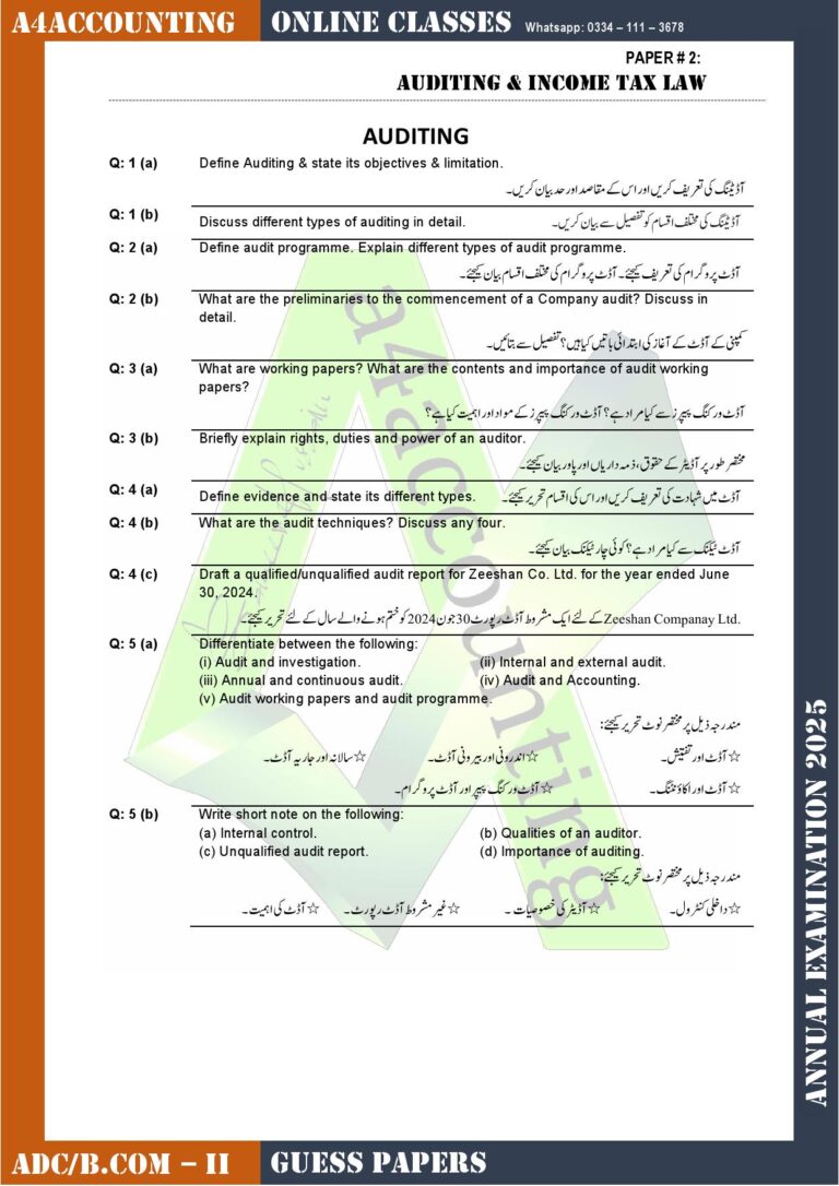 Guess Papers 2. auditing & income tax law0001