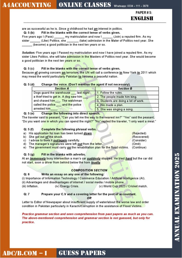 Guess Papers adc part 1 english0003