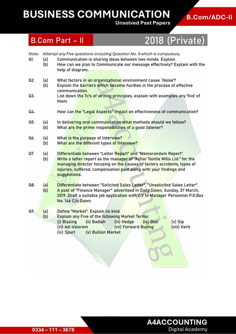 ADC-II: Communication Past Papers communication0010