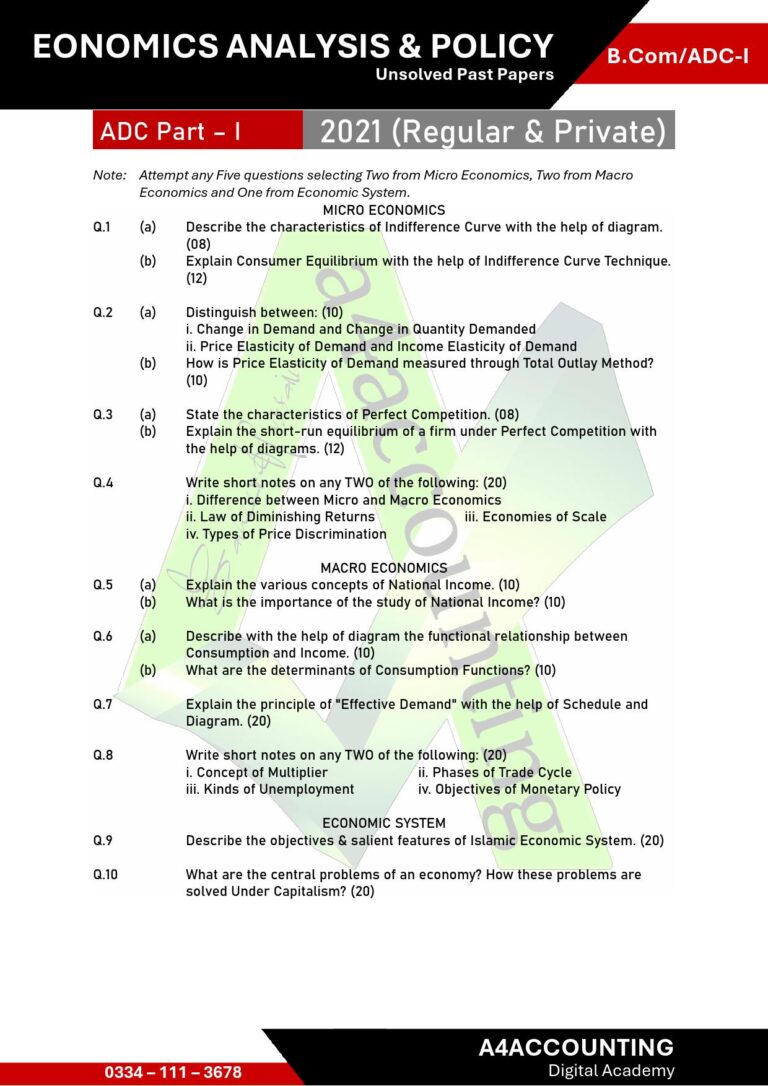 ADC-I: Economics Past Papers economics0013
