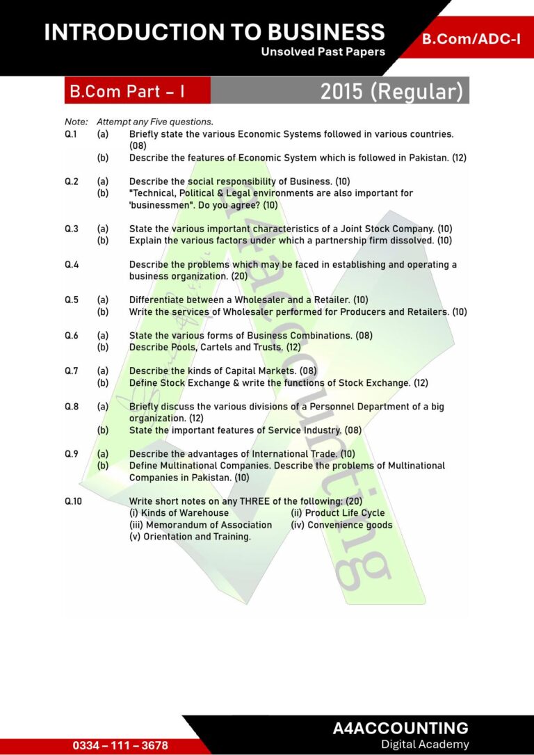 ADC-I: ITB Past Papers itb0002
