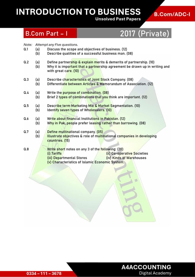 ADC-I: ITB Past Papers itb0007