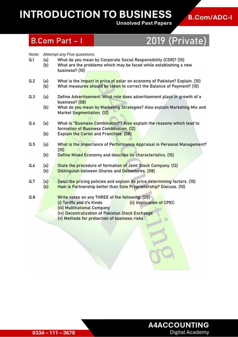 ADC-I: ITB Past Papers itb0011