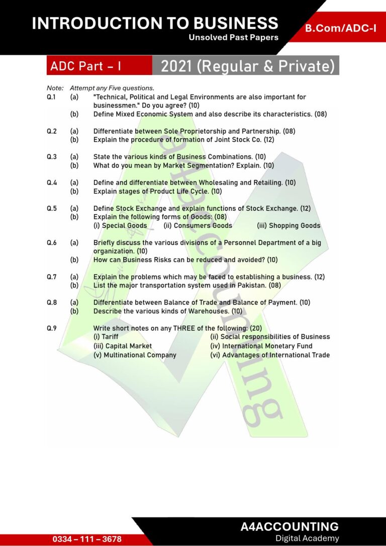 ADC-I: ITB Past Papers itb0013