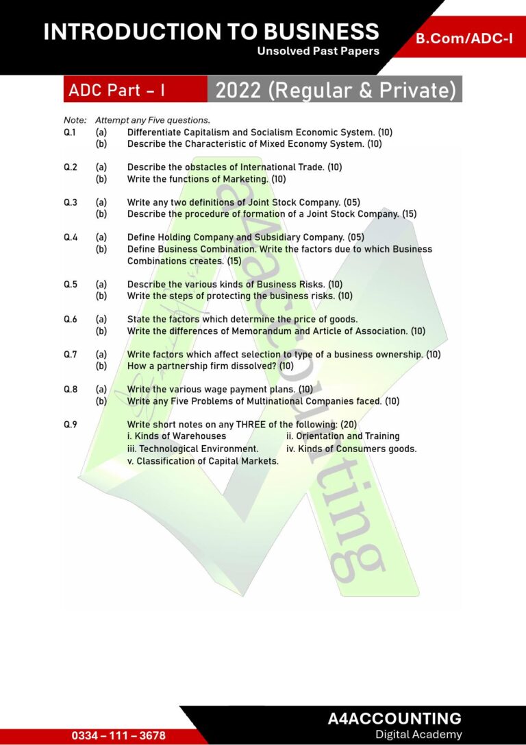 ADC-I: ITB Past Papers itb0014