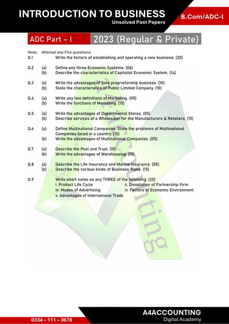 ADC-I: ITB Past Papers itb0015
