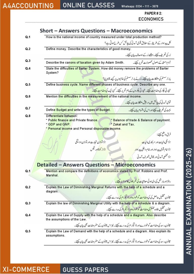 Guess Papers 2. economics0002