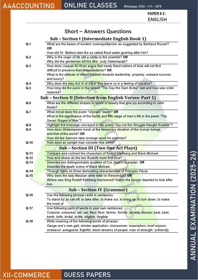 Guess Papers 3. english0001