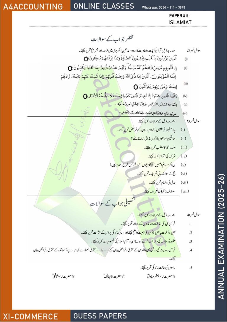 Guess Papers 5. islamiat0001